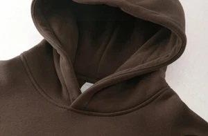 500gsm blank pullover hoodie cotton workout hoodie drop shoulders no strings ove - Picture 1 of 3