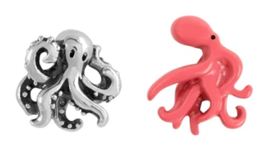 Origami Owl SILVER TONE OR ENAMEL OCTOPUS Floating BEACH & OCEAN Charm - Image 1 of 2