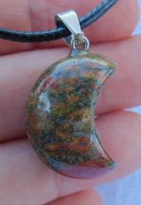 Unakit Mond Anhänger echt Kristall Halskette Reiki Heilung - Bild 1 von 7