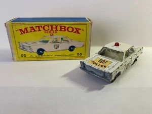 Vintage Original Lesney Matchbox #55D Mercury Police Car Diecast - Foto 1 di 8