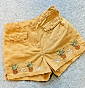 Girls Gymboree Yellow Pineapple Shorts Size 8 - Picture 1 of 2
