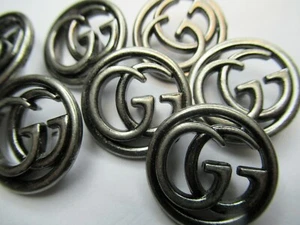Gucci 6 buttons PEWTER SILVER TONE 18 mm THIS IS FOR 6 - Picture 1 of 5