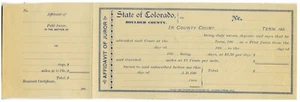 COLORADO-  AFFIDAVIT OF JUROR – BOULDER COUNTY  CA. 1900 - Picture 1 of 1