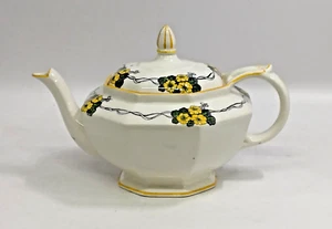 Art Deco Teapot / Thomas Hughes Of Longport / Flores Pattern / Hand painted - Picture 1 of 20