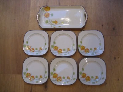 Burleigh Ware 'Golden Gleam' Sandwich Tray and Six Plates - Image 1 of 3