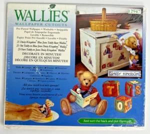 Wallies Daisy Kingdom Blue Jean Teddy Bear 25 Pcs Decor Prepasted Wet & Apply - Picture 1 of 4