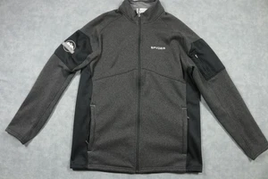 Spyder Jacket Mens Large Gray Full Zip Softshell Fleece Mountain Outdoor F21 - Picture 1 of 13