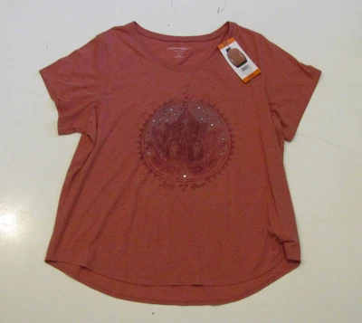 NWT Womens LUCKY BRAND Dusty Cedar Red Graphic Tee Shirt Size XXL - Image 1 of 3