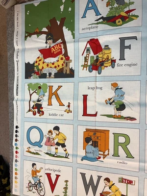 My ABC Book Darlene Zimmerman Robert Kaufman vintage kids cotton panel 24x44 - Image 1 of 3