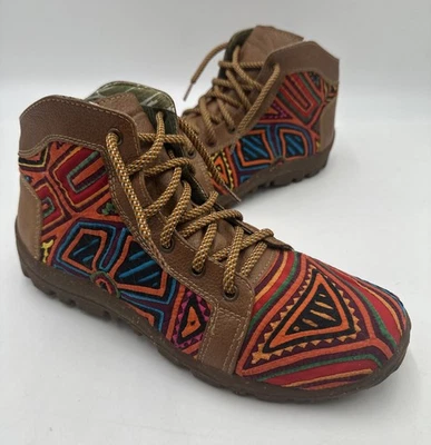 Botas Mabacol Hechas a Mano Cuero Marrón Talla 42 Caminantes Urbanos Zapatos de Arte Tribal Foto 1 de 4