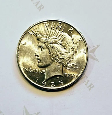 1935 $1 PEACE SILVER ONE DOLLAR CHOICE BU - C9894 - Image 1 of 2