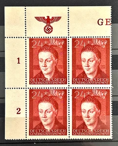 1942 German occ of Poland GG block of 4 Stamps Mi:DR-GO 97 - Durer MNH /47 - Picture 1 of 1