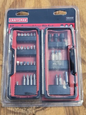 NOS SEARS Craftsman Screw driving Insert 32pc Bit Set w/Carry Case 26458 - Image 1 of 4