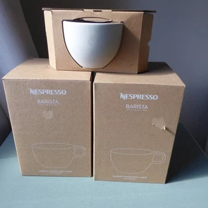 4 Nespresso Barista Cappuccino Cups Large Mugs, White, 13 oz New In Box Big Game - Picture 1 of 11