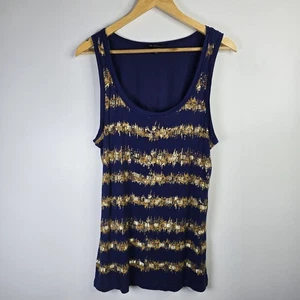 Valerie Bertinelli Tank Top Damen Large Metallic Ärmellos Shirt Viskose - Bild 1 von 5