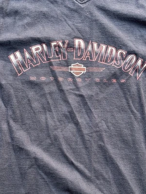 De Colección Harley-Davidson Myers Duren Tulsa Negro Acanalado Tejido Cuello en V Para Hombres XL RARO Foto 1 de 4