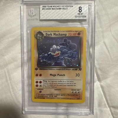 2000 Pokemon - 1st Edition Dark Machamp Rare - Team Rocket 27/82 - BGS 8  - Image 1 of 4