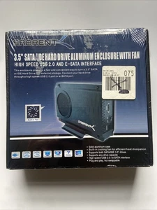 NEW Sabrent EC-UEIS7 3.5” SATA/IDE Hard Drive Aluminum Enclosure W/ Fan USB 2.0 - Afbeelding 1 van 4
