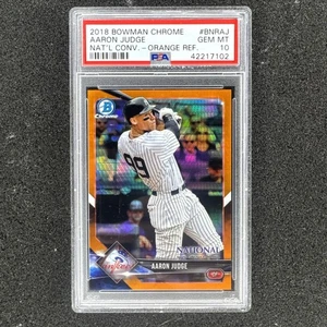 Bowman Chrome Aaron Judge 100 Orange Refractor 2018/25 - PSA 10 GEMA como nuevo - Imagen 1 de 3