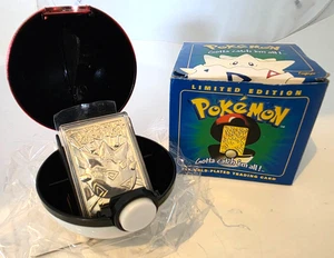 Vintage 1999 Pokemon Togepi 23 Karat Gold-Plated Trading Card Pokeball Toy Blue - Picture 1 of 16