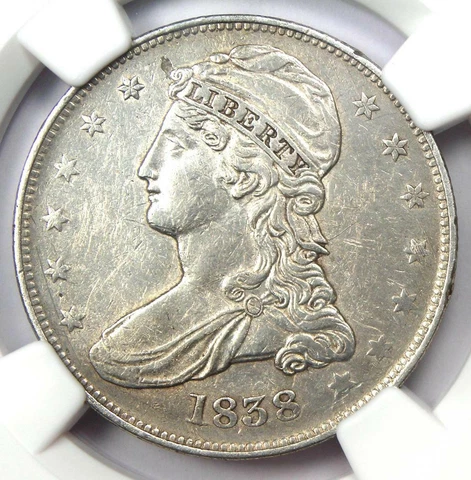 1838 Capped Bust Half Dollar 50C - Certified NGC AU Details - Rare Coin! Cover
