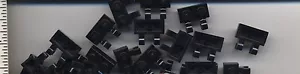 LEGO x 20 Black Plate, Modified 1 x 2 with Clips Horizontal NEW - Picture 1 of 1