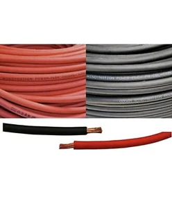 Cavo Saldatura 20 piedi Rosso Nero 8 AWG 8 CALIBRO FILO DI RAME BATTERIA AUTO CAVI SOLARI - Foto 1 di 7