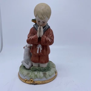 VINTAGE LEFTON GG5378 PRAYING BOY WITH LAMB Made in Japan - Picture 1 of 3