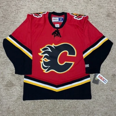 NWT Vintage Calgary Flames CCM Hockey Jersey Medium NHL Red Blasty 03-07 - Image 1 of 4