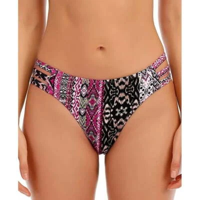 Lucky Brand Swim Womens Purple Boho Chic Hi Bikini Swimsuit Bottom US Size Small - Image 1 of 4