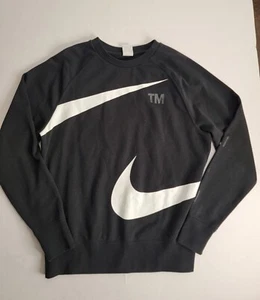 NIKE Suéter Para Hombres Ropa Deportiva Mediana Swoosh Polar Sudadera Cuello Redondo Negro - Imagen 1 de 9