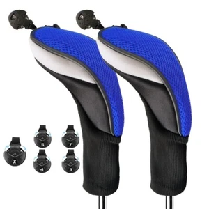 1/2 Stück Golfschläger Kopfbedeckungen für Hölzer Hybrid Headcovers Long Neck Headcover - Bild 1 von 26