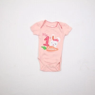 Koala Kids Newborn Girl's Peachy Pink My 1st Easter One Piece Bodysuit - Image 1 of 4