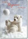 Doodlecards Step Mum Christmas Card Polar Bear and Snowball