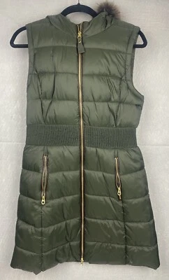 Joules 女式 Avebury 长加厚外套人造毛皮帽 Evergold 美国 10 英国 14 — 第 1/4 张图片