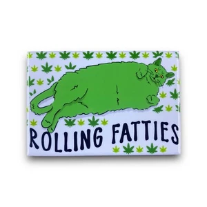 Kiffer Katze Magnet Rolling Fatties 420 Kunst Wohndeko Geschenk Handarbeit 2x3" - Bild 1 von 6