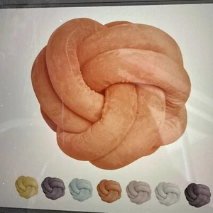 Fub Short Plush Knot Ball Pillow Orange 9.8”x9.8” - Picture 1 of 4