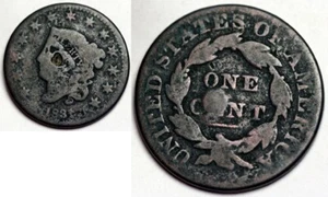 1831 Large Cent - Holed (or nearly so) - Picture 1 of 1