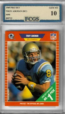 Juego profesional Troy Aikman RC 1989 #490 graduado FCGS 10 gemas ¡¡Como nuevo!!! Foto 1 de 2