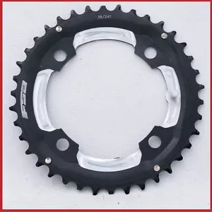 NOS FSA CHAINRING 38t 104 MOUNTAIN BIKE MTB BICYCLE OLD BLACK 4 ARMS - Picture 1 of 2