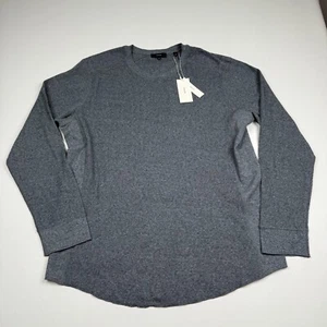 Vince Men's Gray 2XL XXL Waffle Knit Crew-Neck Long Sleeve T-Shirt $145 - Picture 1 of 8