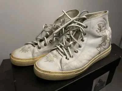 GUCCI by TOM FORD Talla EU 37 Blanco/Plateado Estampado Dragón Cuero Zapatillas Altas Foto 1 de 4