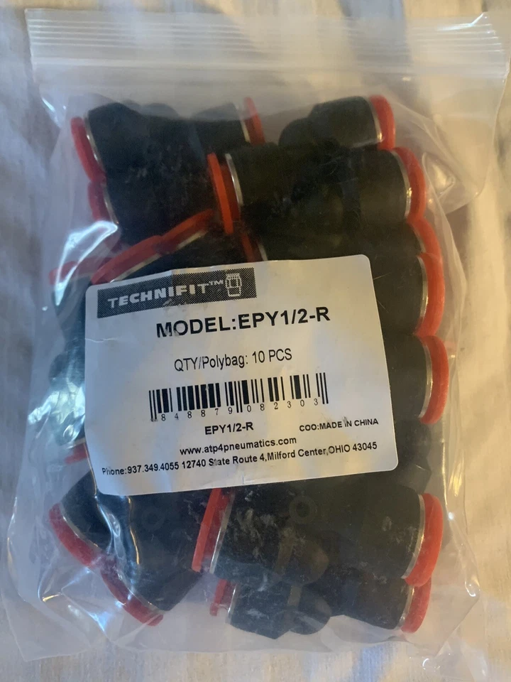 TECHNIFIT 1/2” OD Push to Connect Y Fitting Splitter Union EPY1/2-R (Lot Of 10) - Image 1 of 4