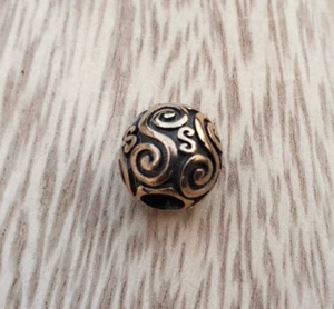 Haarschmuck Haarperle Bronze Wikinger Spiralen Perle + Gummi Bartschmuck klein - Picture 1 of 8