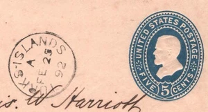 USA MARITIME Cover TURKS & CAICOS 1892 Per STEAMSHIP *Clyde* Stationery 5c YD317 - Picture 1 of 12