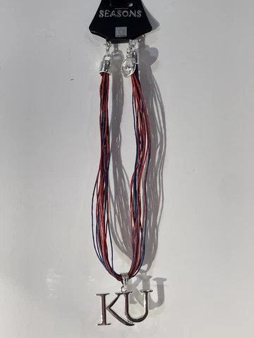 Kansas Jayhawks KU Multi Stranded Necklace Pendant Seasons Jewelry Cover