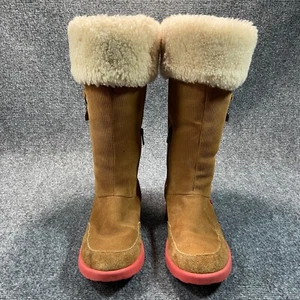 UGG Australia Boots Womens 5 Brown Tan Pink I Heart Amber Stripe 1010015 - Picture 1 of 16
