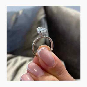 Diamant Damen Ring Birnenschliff IGI zertifiziert 2,30Ct Lab Grown 14k Weißgold - Bild 1 von 11