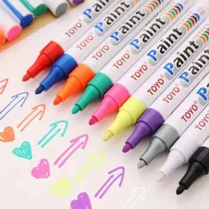 Paint Marker Pen Waterproof Oil Markers Pens Car Tyre Tire Tyres Metal Permanent - Picture 1 of 19