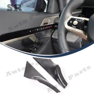 FOR 24+ BMW 5 Series i5 inner handle front trim plate real carbon fiber 2Pcs - Foto 1 di 9